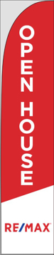 Picture of Red Open House - 15ft x 3ft Feather Flag