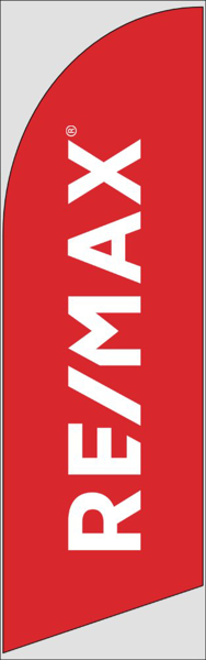 Picture of Red w/ Logo - 8ft x 2ft Feather Flag - DEPRECATED