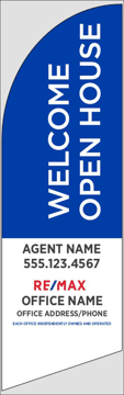 Picture of Blue Welcome Open House - 8ft x 2ft Feather Flag - DEPRECATED