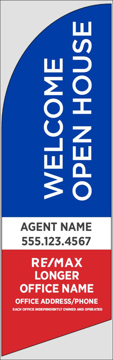 Picture of Blue Welcome Open House, Customizable - 8ft x 2ft Feather Flag - DEPRECATED