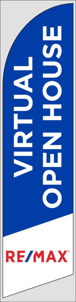 Picture of Blue Virtual Open House - 12ft x 2.5ft Feather Flag - DEPRECATED