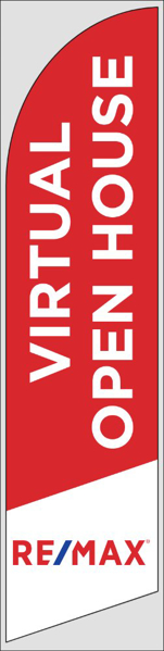 Picture of Red Virtual Open House - 12ft x 2.5ft Feather Flag - DEPRECATED