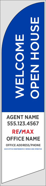 Picture of Blue Welcome Open House, Customizable - 12ft x 2.5ft Feather Flag - DEPRECATED