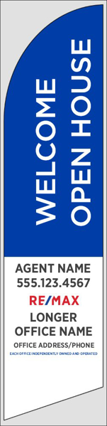 Picture of Blue Welcome Open House, Customizable - 12ft x 2.5ft Feather Flag - DEPRECATED