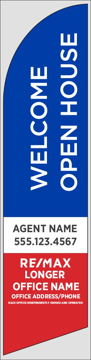 Picture of Blue Welcome Open House, Customizable - 12ft x 2.5ft Feather Flag - DEPRECATED