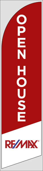 Picture of Open House W/Logo (Red) - 12ft x 2.5ft Feather Flag - DEPRECATED