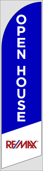 Picture of Open House W/Logo (Blue) - 12ft x 2.5ft Feather Flag - DEPRECATED