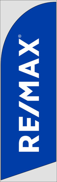 Picture of Blue w/ Logo - 8ft x 2ft Feather Flag - DEPRECATED