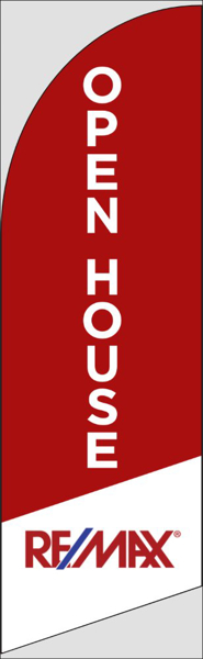 Picture of Open House W/Logo (Red) - 10ft x 2.5ft Feather Flag - DEPRECATED