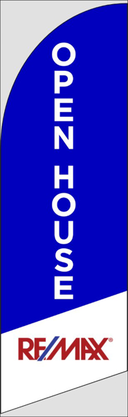 Picture of Open House W/Logo (Blue) - 10ft x 2.5ft Feather Flag - DEPRECATED