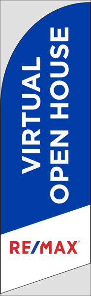 Picture of Blue Virtual Open House - 10ft x 2.5ft Feather Flag - DEPRECATED