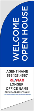 Picture of Blue Welcome Open House, Customizable - 10ft x 2.5ft Feather Flag - DEPRECATED