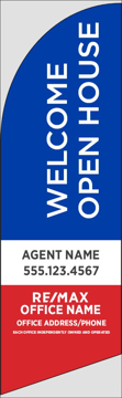 Picture of Blue Welcome Open House, Customizable - 10ft x 2.5ft Feather Flag - DEPRECATED