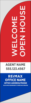 Picture of Red Welcome Open House, Customizable - 10ft x 2.5ft Feather Flag - DEPRECATED